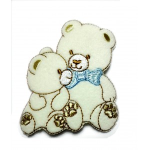 Iron-on Patch - Little and Cute Teddy Bear - Light Blue